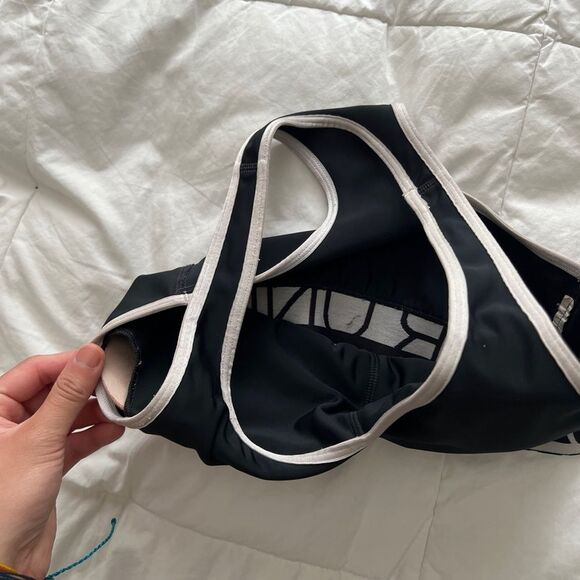 Under Armour Women's HeatGear Sports Bra (Black / White) Size XS/S - Picture 3 of 6